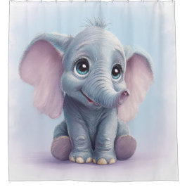 Whimsical Ghibli Inspiriert Baby Elephant Art Prin Duschvorhang