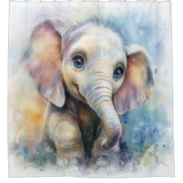 Whimsical Ghibli Inspiriert Baby Elephant Art Prin Duschvorhang