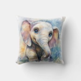 Whimsical Ghibli Inspiriert Baby Elephant Art Prin Kissen