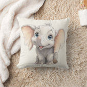 Whimsical Ghibli Inspiriert Baby Elephant Art Prin Kissen (Decke)