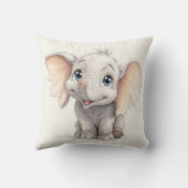 Whimsical Ghibli Inspiriert Baby Elephant Art Prin Kissen (Rückseite)