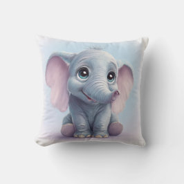 Whimsical Ghibli Inspiriert Baby Elephant Art Prin Kissen