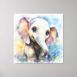 Whimsical Ghibli Inspiriert Baby Elephant Art Prin Leinwanddruck