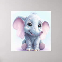 Whimsical Ghibli Inspiriert Baby Elephant Art Prin Leinwanddruck