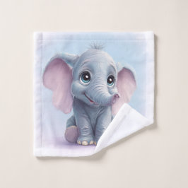 Whimsical Ghibli Inspiriert Baby Elephant Art Prin Waschlappen