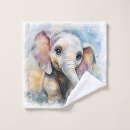 Whimsical Ghibli Inspiriert Baby Elephant Art Prin Waschlappen