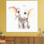 Whimsical Ghibli Inspiriert Baby Elephant Leinwanddruck (Insitu (Wohnzimmer))