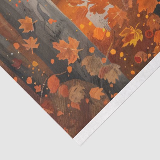 Whimsical Ghost Autumn Woods Fall Decoupage Seidenpapier (Ausschnitt)