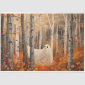 Whimsical Ghost Autumn Woods Fall Decoupage Seidenpapier (Vorderseite)