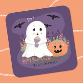 Whimsical Ghost Halloween Lila Sticker