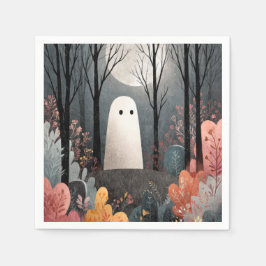 Whimsical Ghost Illustration WasserfarbenHalloween Serviette