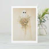 Whimsical Ghost mit Wildblumen Einladung (Stehend Vorderseite)