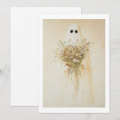 Whimsical Ghost mit Wildblumen Einladung (Vorne/Hinten)