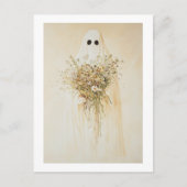Whimsical Ghost mit Wildblumen Postkarte (Vorderseite)