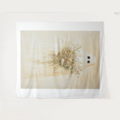 Whimsical Ghost mit Wildblumen Wandteppich (Vorderseite (Horizontal))