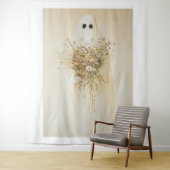 Whimsical Ghost mit Wildblumen Wandteppich (Beispiel)