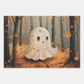 Whimsical Ghost Niedlich Fall Decoupage Geschenkpapier Set (Vorderseite 2)