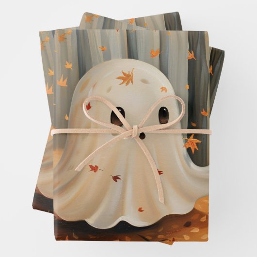 Whimsical Ghost Niedlich Fall Decoupage Geschenkpapier Set (Beispiel)