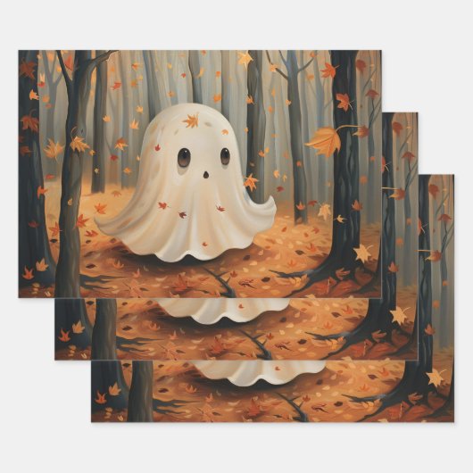 Whimsical Ghost Niedlich Fall Decoupage Geschenkpapier Set (Set)