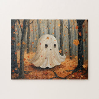 Whimsical Ghost Niedlich Fall Forest Puzzle