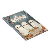 Whimsical Ghosts& Pumpkins mit Name Halloween Notizblock (Rechte Seite)