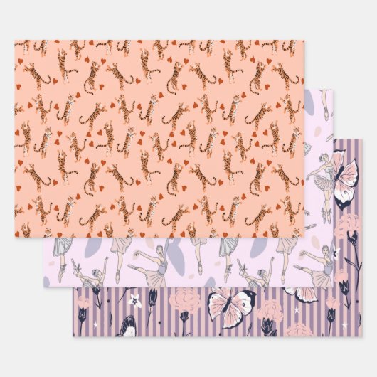 Whimsical Gift Wrap für sie (Set von 3) Geschenkpapier Set (Set)