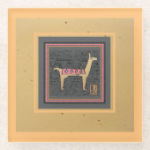 Whimsical Giftable Llama Glasuntersetzer (Vorderseite)