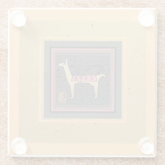 Whimsical Giftable Llama Glasuntersetzer (Rückseite)