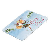Whimsical Ginger Hair Ice Skater Holiday Magnet (Linke Seite)