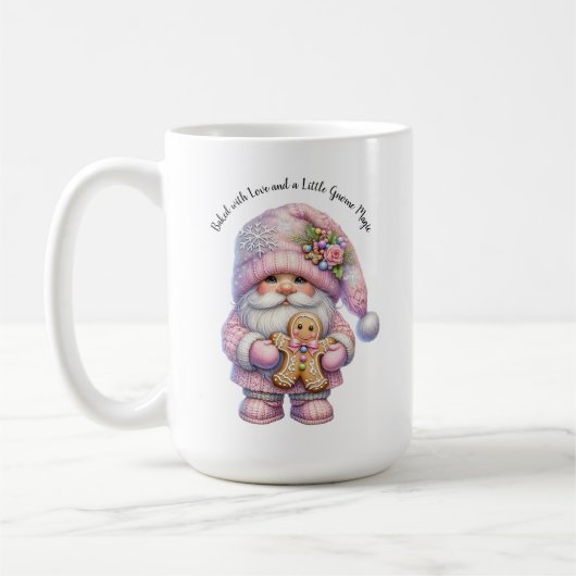 Whimsical Gingerbread Christmas Gnome Kaffeetasse (Links)