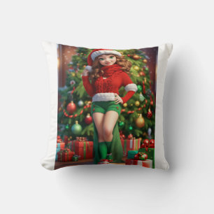Whimsical Gingerbread Delight T - Shirt Designs" Kissen