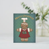 Whimsical Gingerbread Girl Postkarte (Stehend Vorderseite)