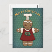 Whimsical Gingerbread Girl Postkarte (Vorne/Hinten)