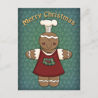 Whimsical Gingerbread Girl Postkarte