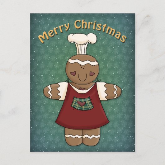 Whimsical Gingerbread Girl Postkarte (Vorderseite)