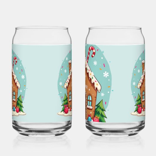 Whimsical Gingerbread House Christmas Scene Dosenglas (Rechts)