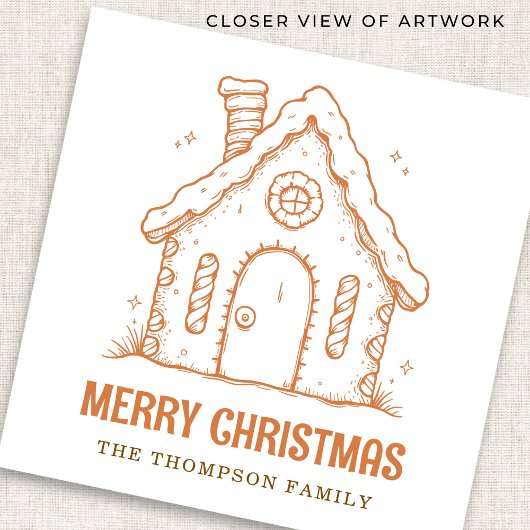 Whimsical Gingerbread House Frohe Weihnachten Serviette