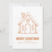 Whimsical Gingerbread House Merry Christmas Feiertagskarte (Vorderseite)