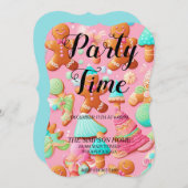 Whimsical Gingerbread Mann Weihnachtseinladung Einladung (Vorne/Hinten)