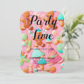 Whimsical Gingerbread Mann Weihnachtseinladung Einladung (Stehend Vorderseite)