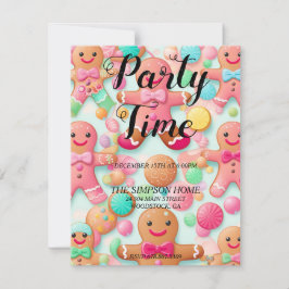 Whimsical Gingerbread Mann Weihnachtseinladung Einladung