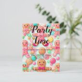 Whimsical Gingerbread Mann Weihnachtseinladung Einladung (Stehend Vorderseite)