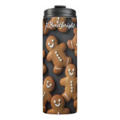Whimsical Gingerbread Men Array Thermosbecher (Vorderseite)