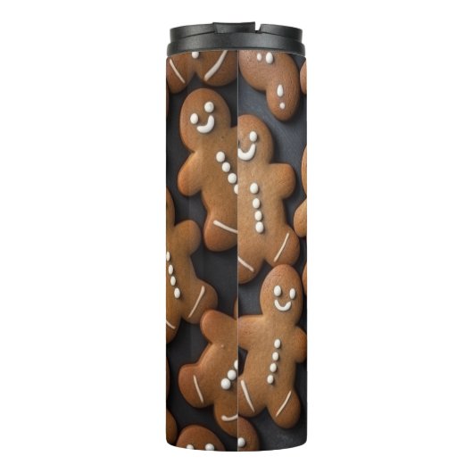 Whimsical Gingerbread Men Array Thermosbecher (Rückseite)