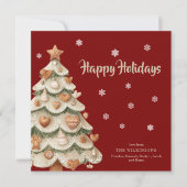 Whimsical Gingerbread Tree Holiday Greeting Card Einladung (Vorderseite)