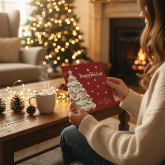 Whimsical Gingerbread Tree Holiday Greeting Card Einladung