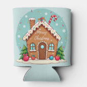 Whimsical Gingerbrett Weihnachtslandschaft im Haus Dosenkühler (Rückseite)