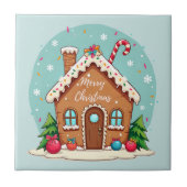 Whimsical Gingerbrett Weihnachtslandschaft im Haus Fliese (Vorderseite)