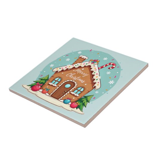 Whimsical Gingerbrett Weihnachtslandschaft im Haus Fliese (Seite)