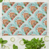 Whimsical Gingerbrett Weihnachtslandschaft im Haus Geschirrtuch (Gefaltet)